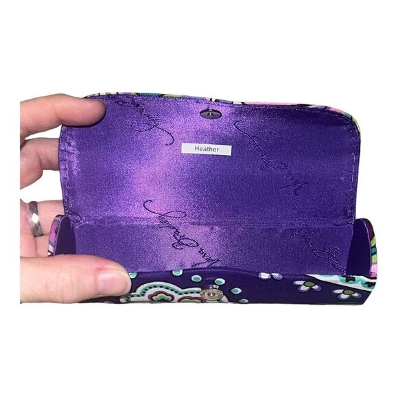 Vera Bradley Heather Hard Clip Eyeglass Readers Case Purple Blue Floral NWOT - Picture 5 of 5